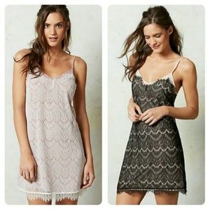 Anthropologie by Eloise Black Lace Slip Nightgown